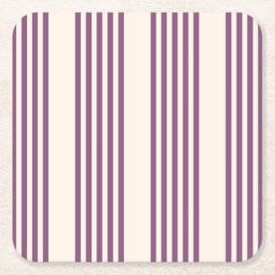 Mauve lila och beige fem rand mönster underlägg papper kvadrat