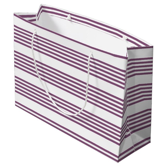 Mauve lila och vit fem rand mönster (Baksidan Vinklad)