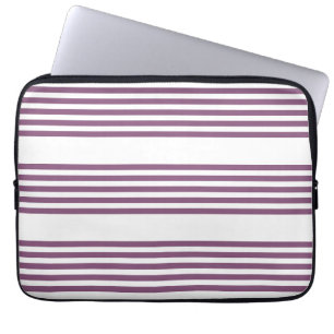 Mauve lila och vit fem rand mönster laptop fodral