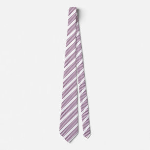 Mauve lila och vit fem rand mönster slips