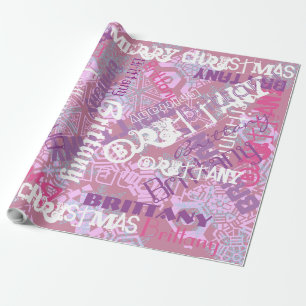 Mauve Lila Rosa Namn Mönster i i Tillfälle Presentpapper