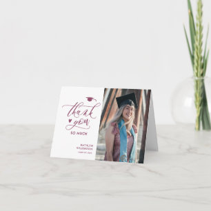 Mauve Lila Script Minimalist Photo Studenten Tack Kort