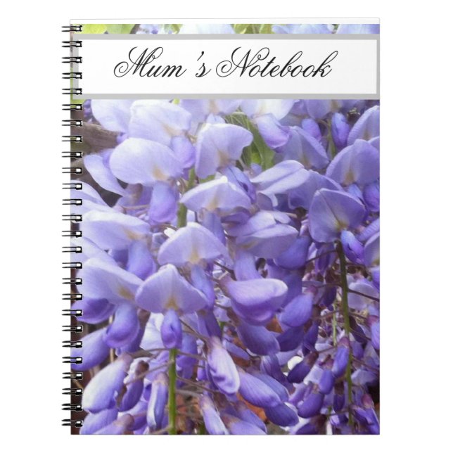 Mauve, Lila Wisteria Notebook Anteckningsbok (Framsidan)