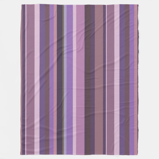 Mauve lodrät rand fleecefilt (Framsidan)