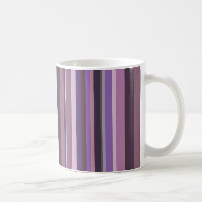 Mauve lodrät rand kaffemugg (Höger)