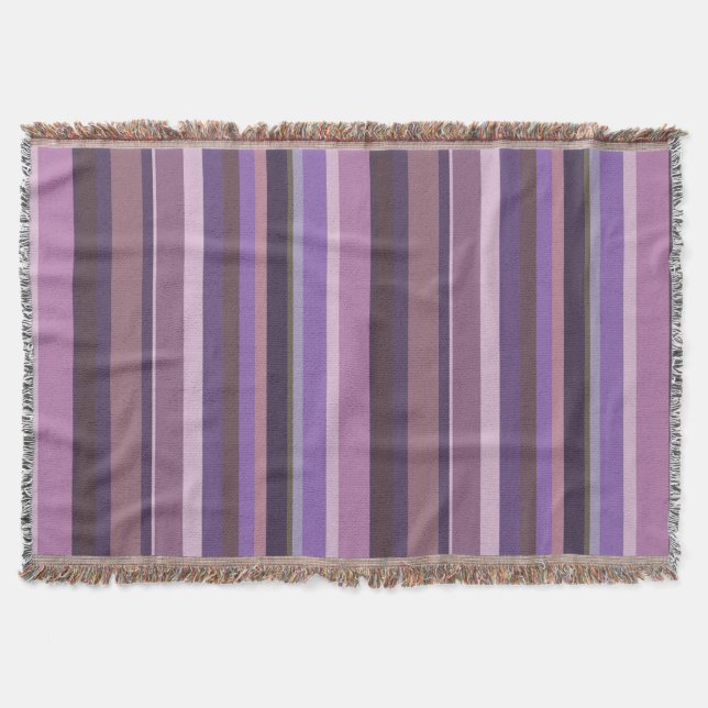 Mauve lodrät rand mysfilt (Framsidan)