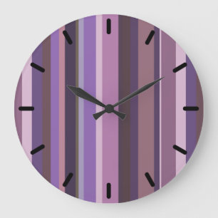 Mauve lodrät rand stor klocka