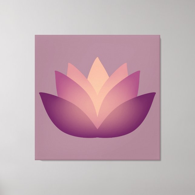 Mauve Lotus Flower design Canvastryck (Framsida)