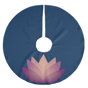 Mauve Lotus Flower design Julgransmatta Borstad Polyester