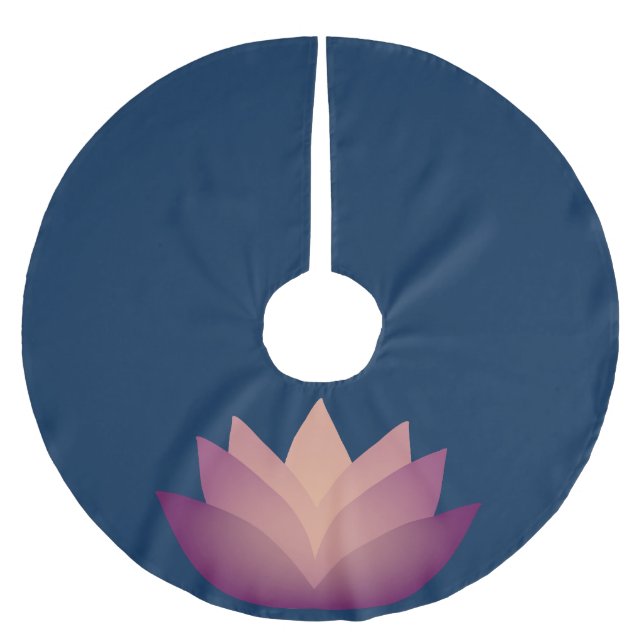 Mauve Lotus Flower design Julgransmatta Borstad Polyester (Framsidan)