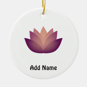 Mauve lotusblommablommadesign julgransprydnad keramik