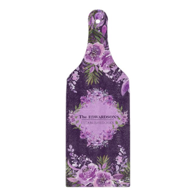 Mauve Meadows: En blomstertapet skärbräda (Framsidan)