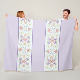 Mauve med Lila blomdekorfärg Fleecefilt