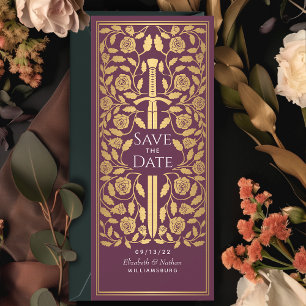Mauve Medieval Sword Spara datuminbjudan Inbjudningar