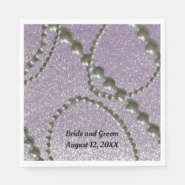 Mauve Metallic Fleck Pearl Bröllop Papper Napkins Pappersservett