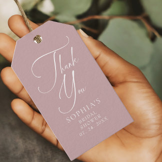 Mauve Minimalist Elegant Tack Presentetikett