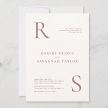 Mauve Minimalist Wedding-inbjudan