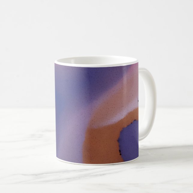 “Mauve Mirage Flow”  –  Abstrakt Rosa Blå Persika Kaffemugg (Framsida höger)