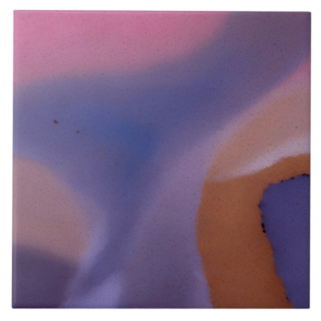 “Mauve Mirage Flow”  –  Abstrakt Rosa Blå Persika Kakelplatta (Framsidan)