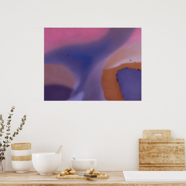 “Mauve Mirage Flow”  –  Abstrakt Rosa Blå Persika Poster (Kök)