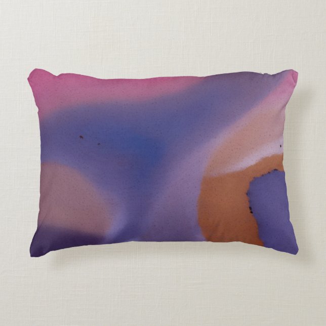 “Mauve Mirage Flow”  –  Abstrakt Rosa Blå Persika Prydnadskudde (Framsidan)