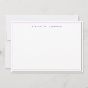 Mauve Modern Professionell Dubbla Gräns Card Anteckningskort