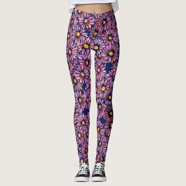 Mauve Moody Daisy Leggings (Framsida)