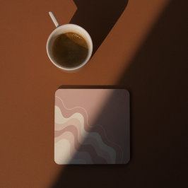 Mauve och Beige Liquid Abstrakt Underlägg Papper Kvadrat