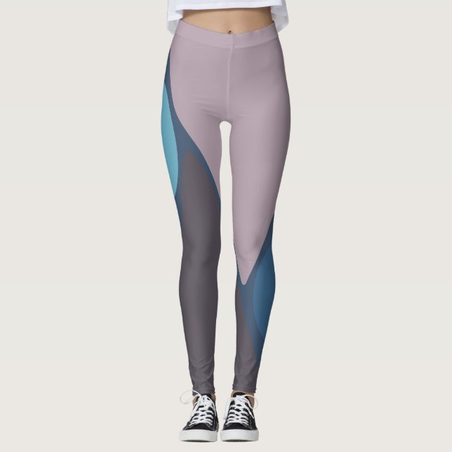 Mauve och blå bild II Leggings (Framsida)