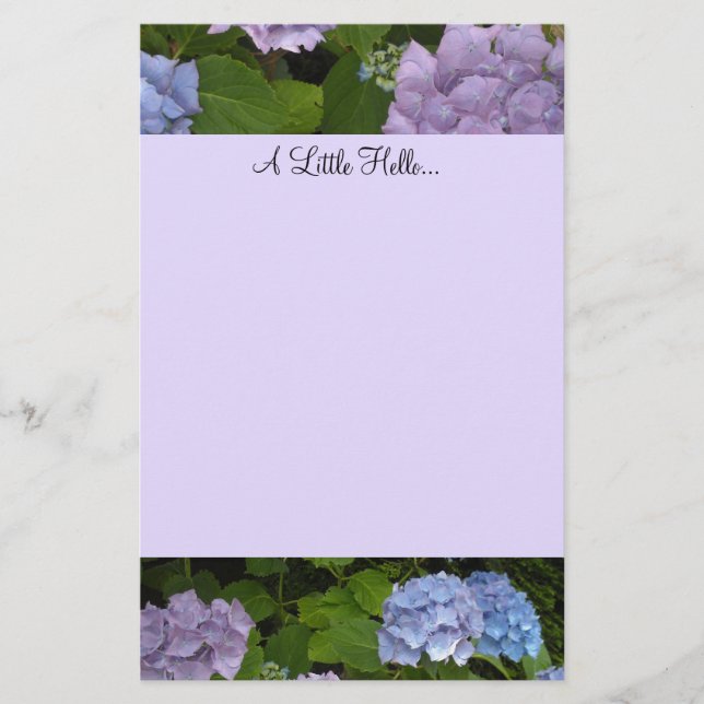 Mauve och Blue Hydrangeas Brevpapper (Framsida)