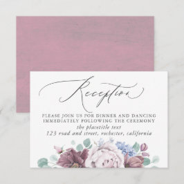 Mauve och Dusty Blue Wedding Reception Tilläggskort