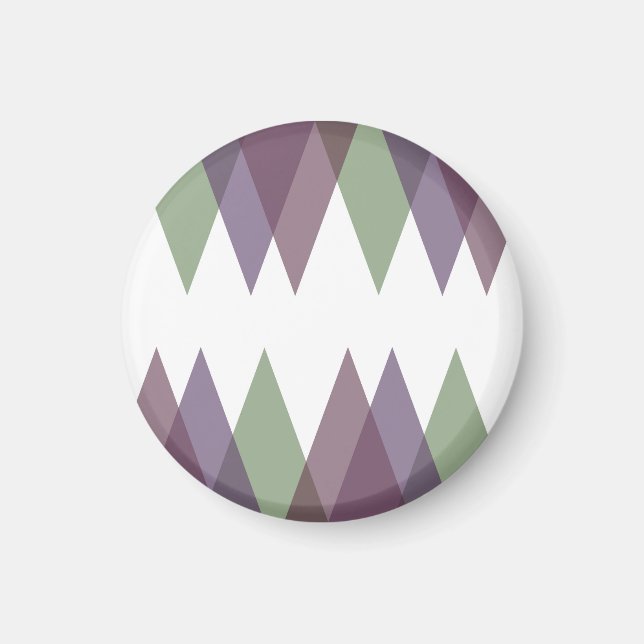Mauve och grönt trianglar magnet (Framsidan)