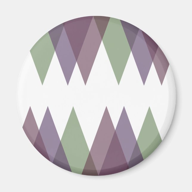 Mauve och grönt trianglar magnet (Framsidan)