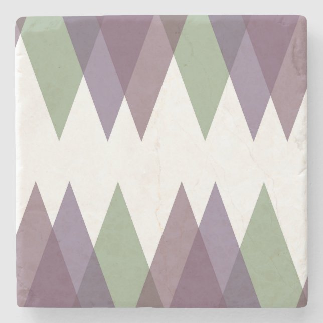Mauve och grönt trianglar stenunderlägg (Framsidan)
