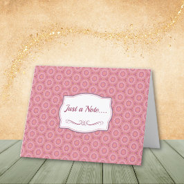 Mauve och Rosa Mönster Note Card Tack Kort