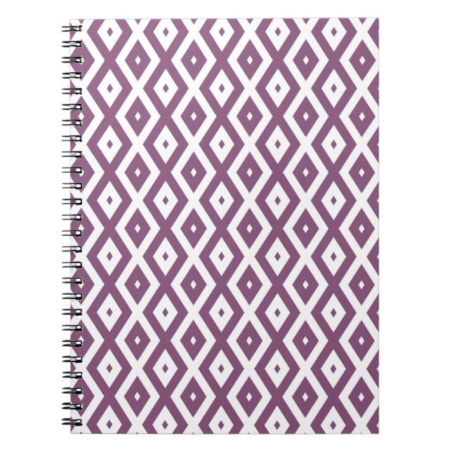 Mauve och vit diamant mönster anteckningsbok (Framsidan)