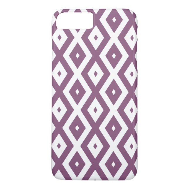 Mauve och vit diamant mönster Case-Mate iPhone skal (Baksida)