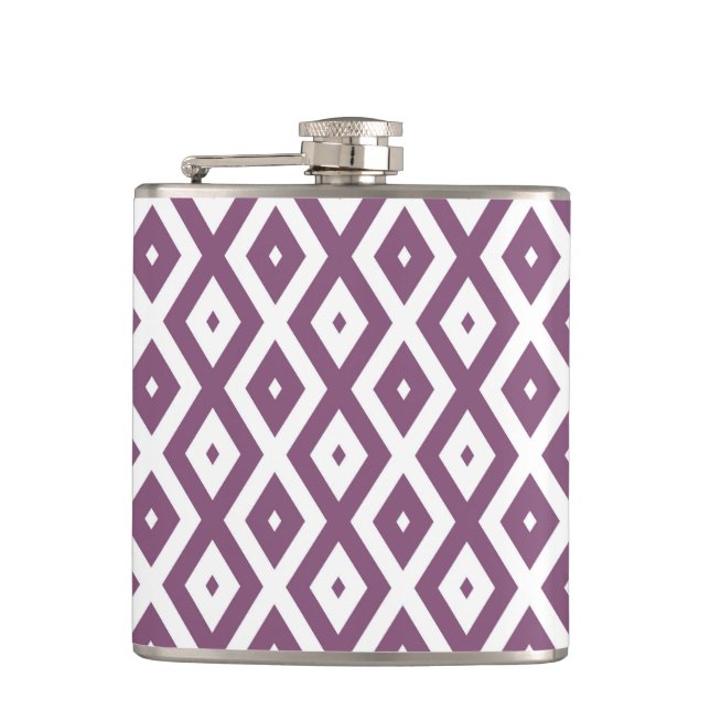 Mauve och vit diamant mönster fickplunta (Framsidan)