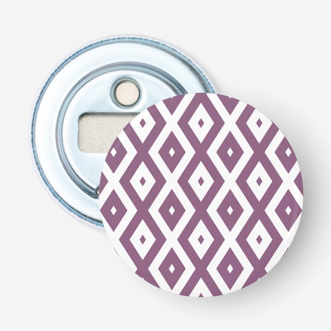 Mauve och vit diamant mönster flasköppnare (Framsidan)