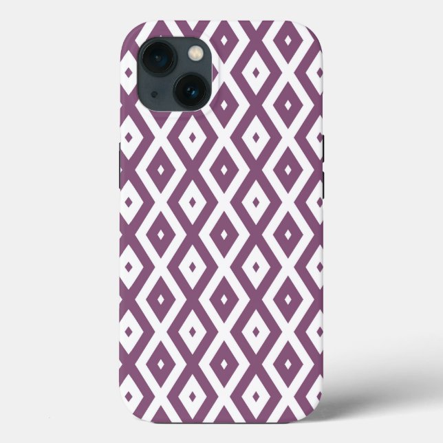 Mauve och vit diamant mönster Fodral-Mate iPhone c (Baksida)