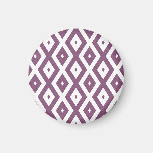 Mauve och vit diamant mönster magnet