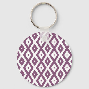 Mauve och vit diamant mönster nyckelring