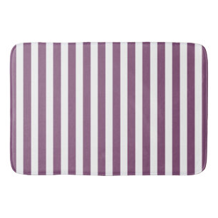 Mauve och white candy rand badrumsmatta