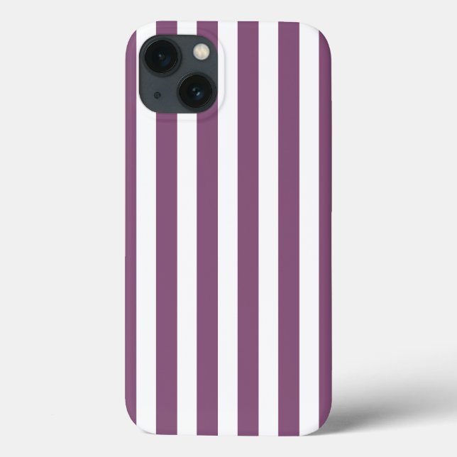 Mauve och white candy rand Fodral-Mate iPhone cas (Baksida)