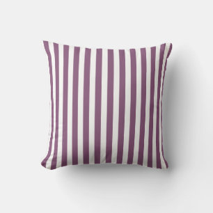 Mauve och white candy rand kudde