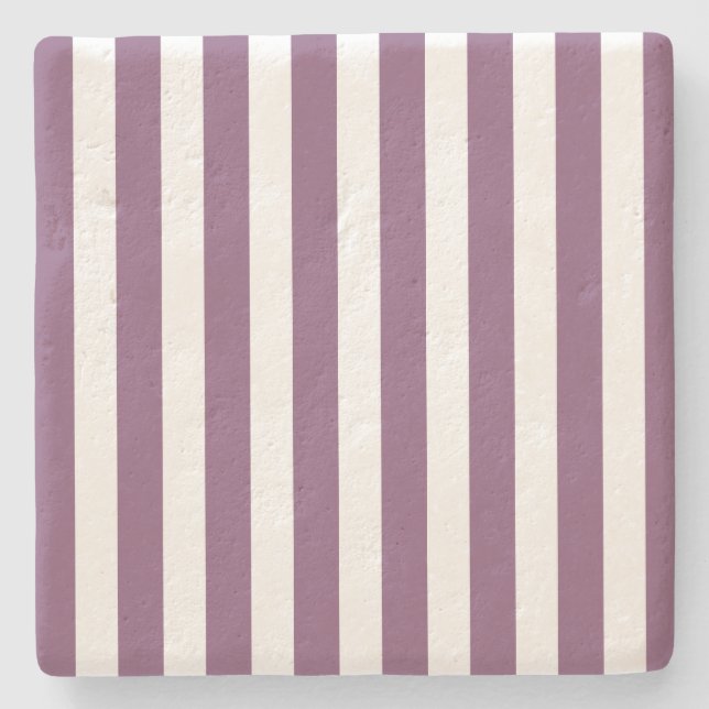 Mauve och white candy rand stenunderlägg (Framsidan)