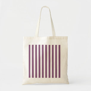 Mauve och white candy rand tygkasse