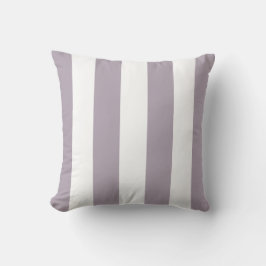 Mauve och White Stripe Kudde