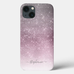 Mauve Ombre Gnistra Glitter Girly Glam Monogram