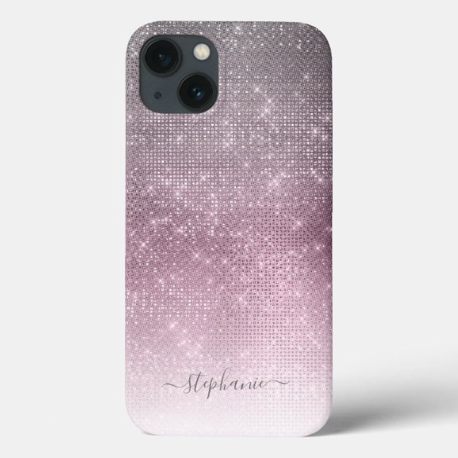 Mauve Ombre Gnistra Glitter Girly Glam Monogram (Baksida)